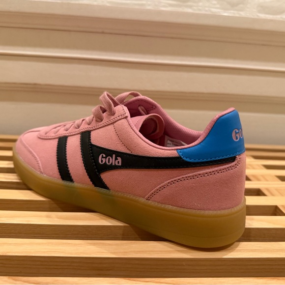 Gola Women's Pink and Black Sneakers with Blue Accent - Picture 3 of 9